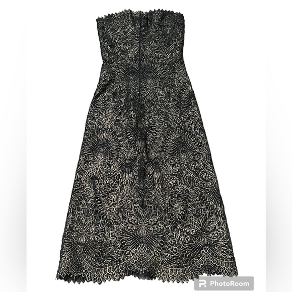 JONATHAN SIMKHAI*Gold Brushed Strapless Guipure Lace Cocktail Dress**Small $1495 - Picture 4 of 9